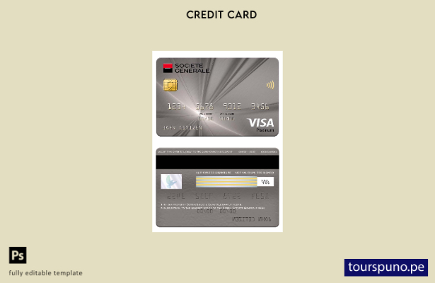 listo para imprimir plantilla de tarjeta visa platino del banco Serbia Societe G